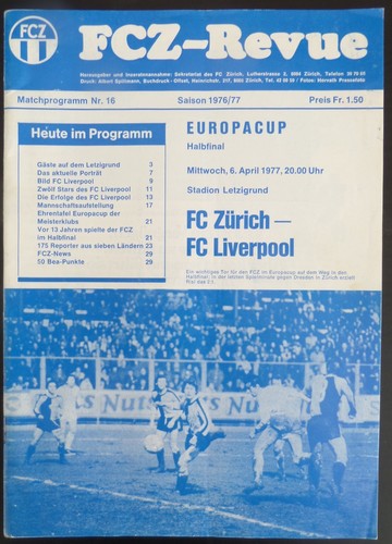 Zurich v liverpool - f.c.,